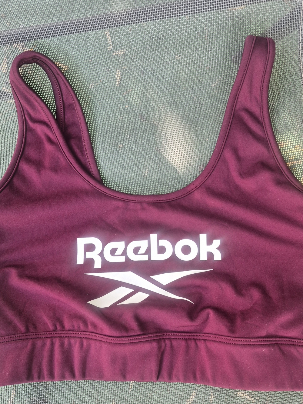 Reebok Plum Workout Sports Bra with White Logo